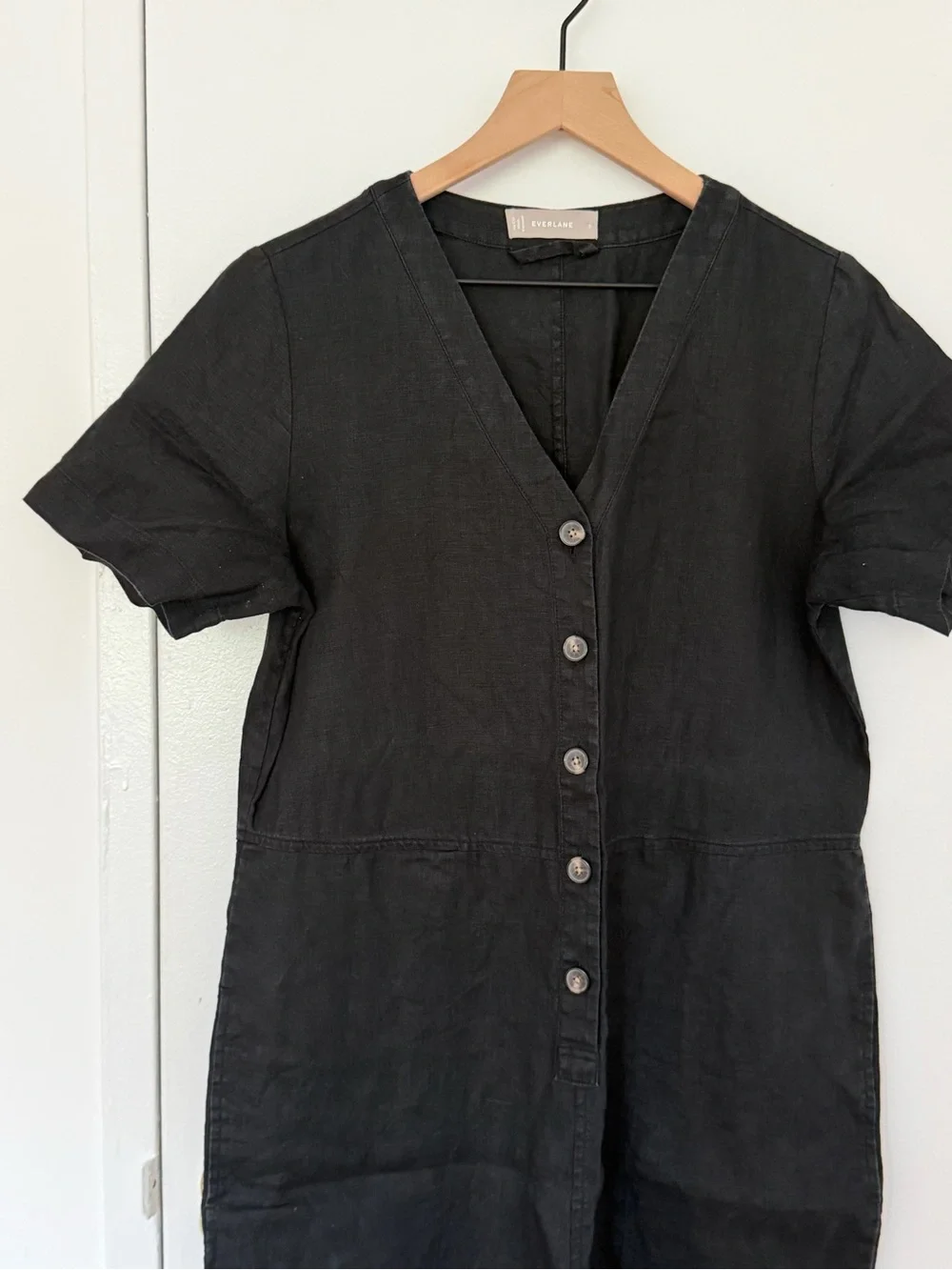 Everlane Black Linen Jumpsuit 6